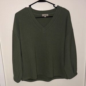 Cynthia Rowley Deep Green V-Neck Sweater